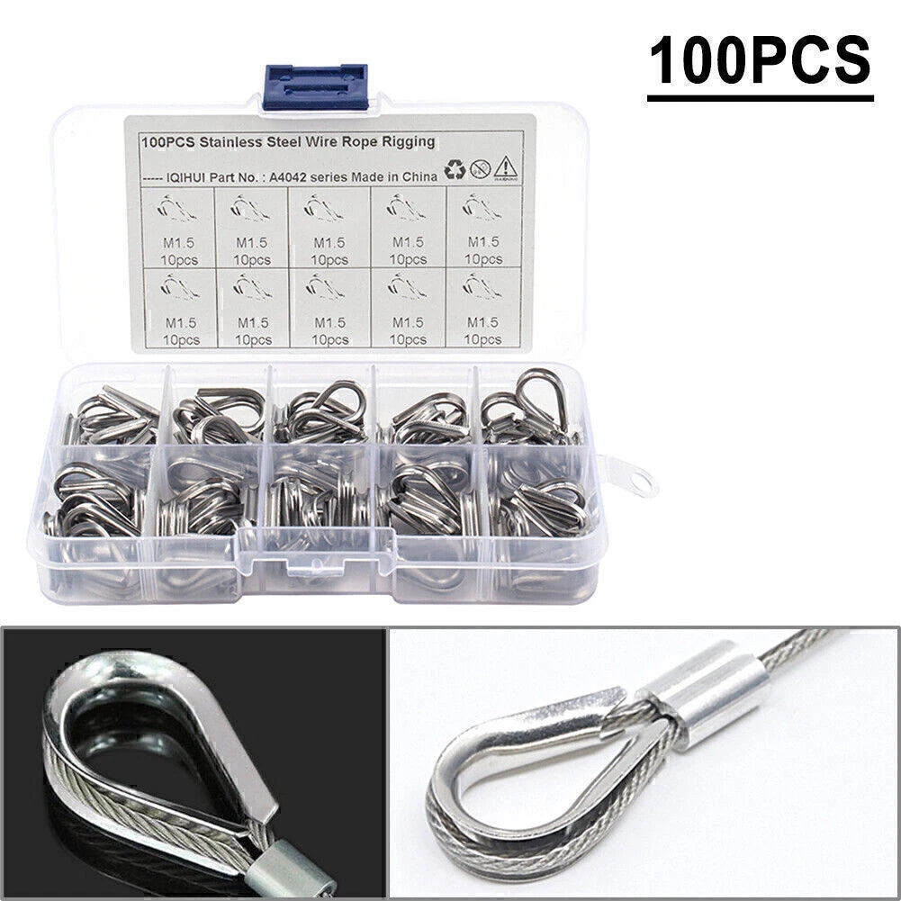 100PCS M1.5 Wire Rope Fixed Clamps 304 Stainless Steel