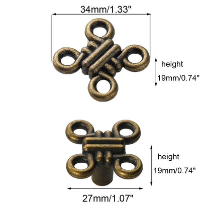 2X Zinc Alloy Antique Drawer Cabinet Door Knob Pull for