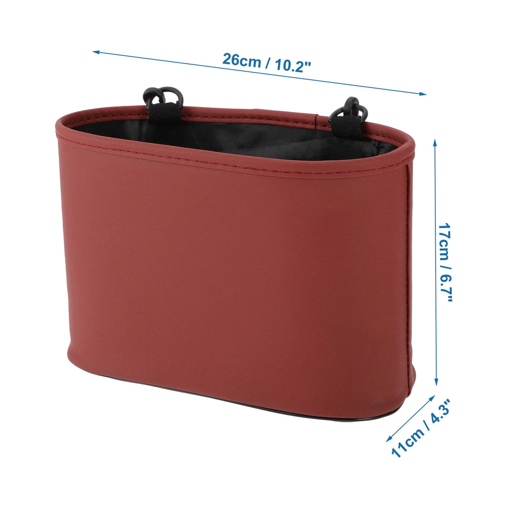 Car Trash Can for Universal Use (Portable, Hanging, Wine Red)
