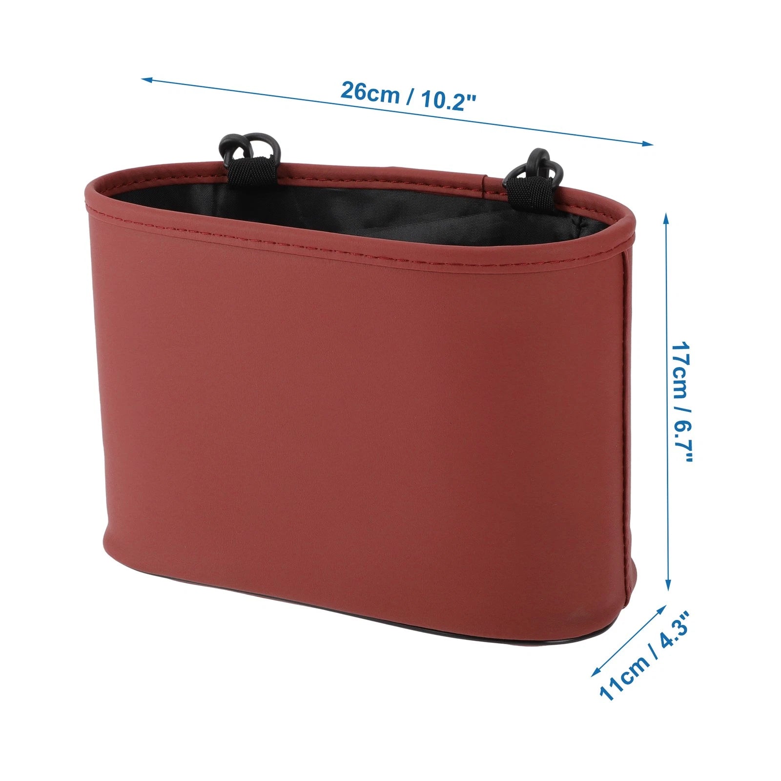 Car Trash Can for Universal Use (Portable, Hanging, Wine Red)