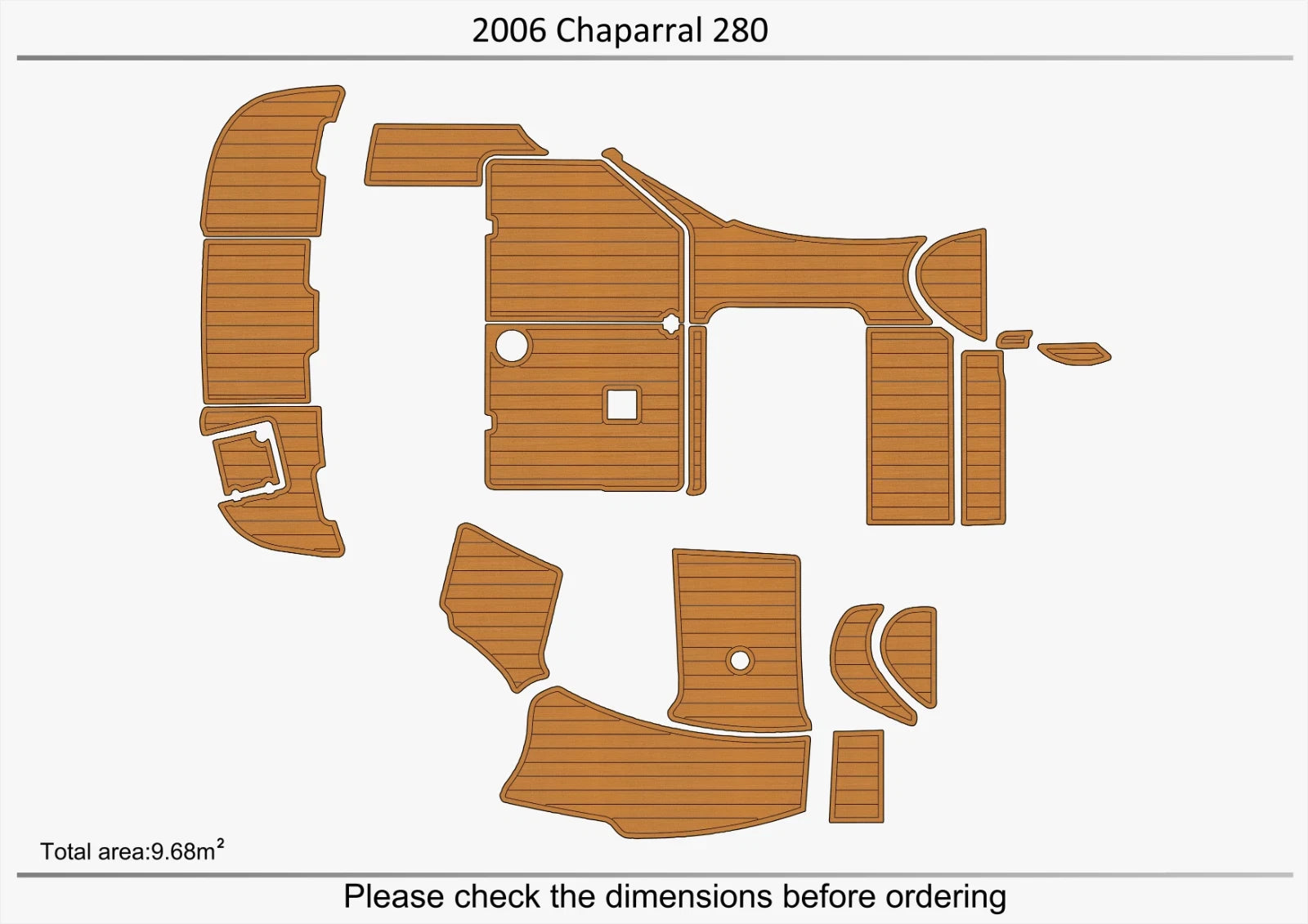 EVA Foam Teak Deck Flooring Mat for Chaparral 280 (2006)
