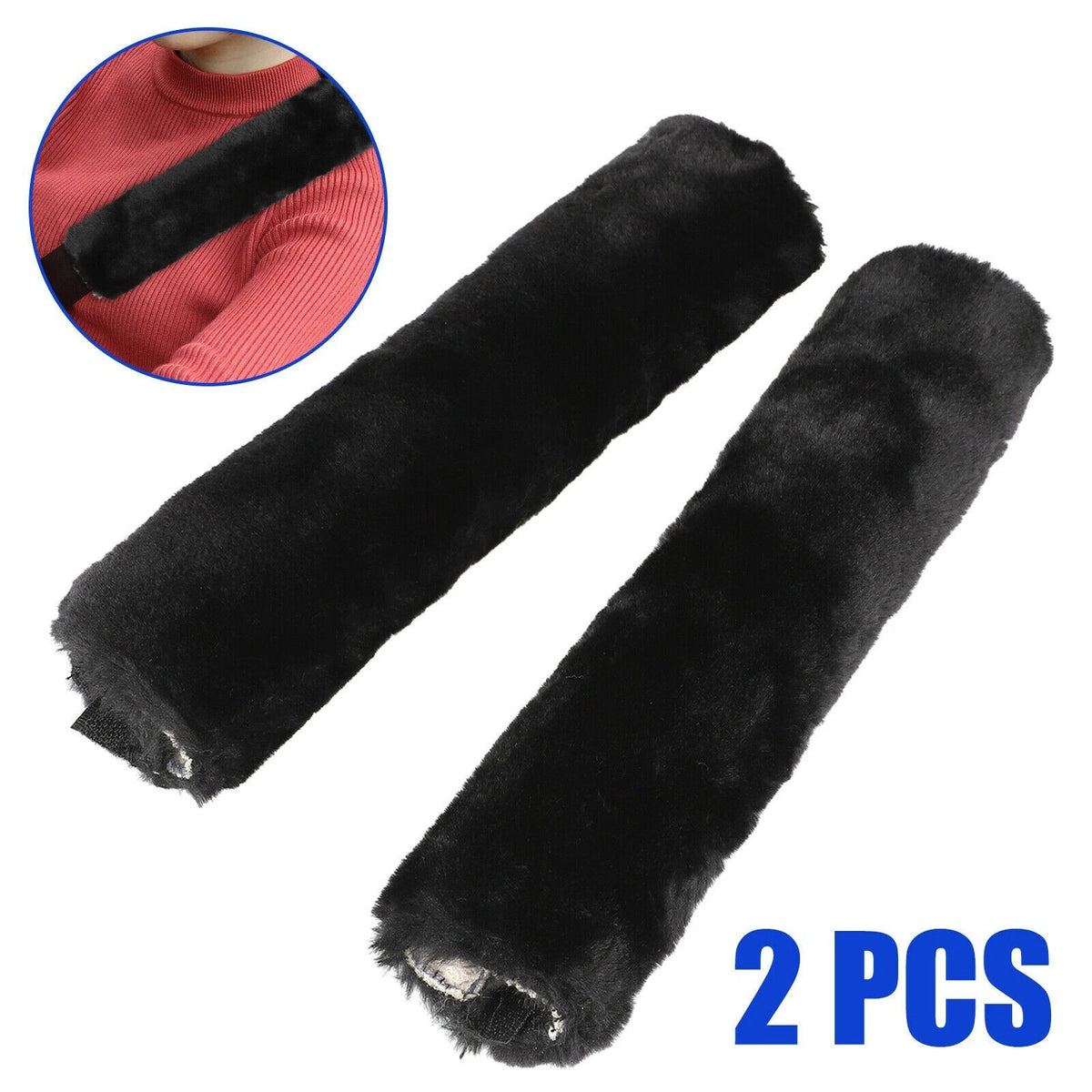 2X Universal Sheepskin Safety Belt Cover Shoulder Strap Cushion