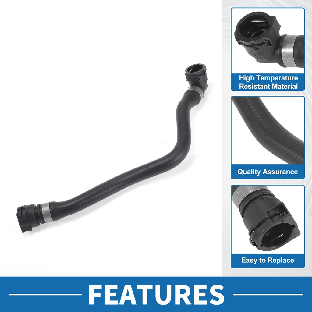 HVAC Heater Hose Replacement for BMW 230i 2.0L (2017–2020) Black Rubber