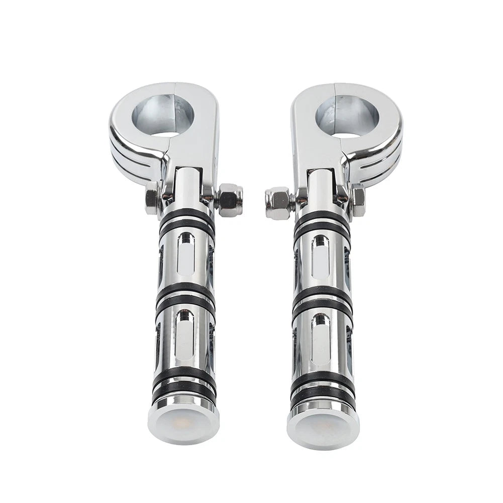 Engine Guard Bar Foot Pegs for Harley & Yamaha (25-32mm) Chrome
