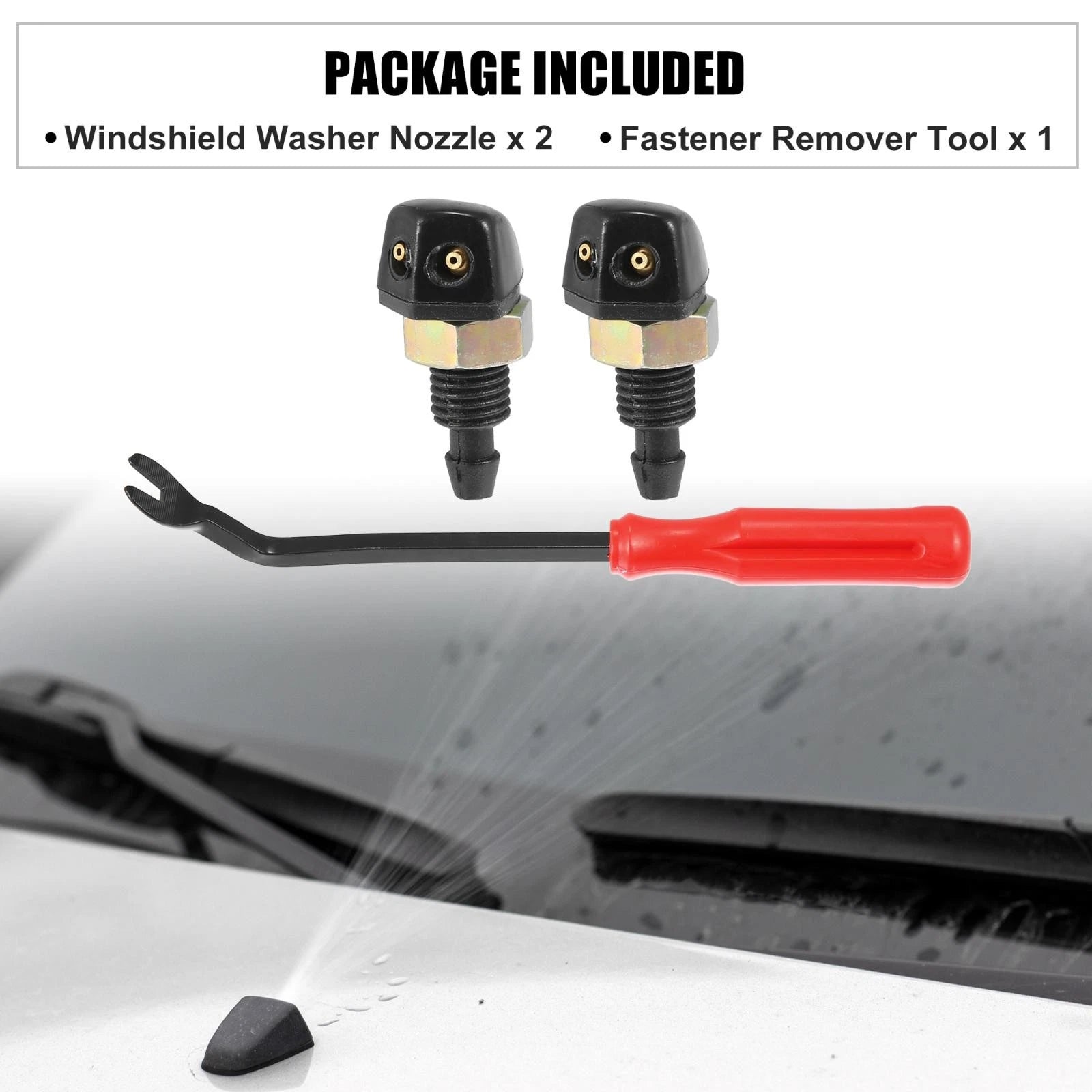 Windshield Washer Nozzle Kit Front 3 Piece for Ford Chevy Universal (2005–2015)
