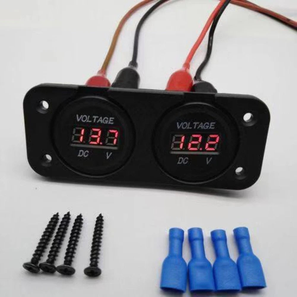Dual Battery LED Digital Voltmeter for Marine and Boat (Universal)