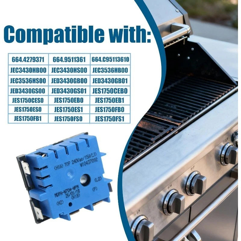 Gas Range Burner Control Switch for (W10857622, W10437092)