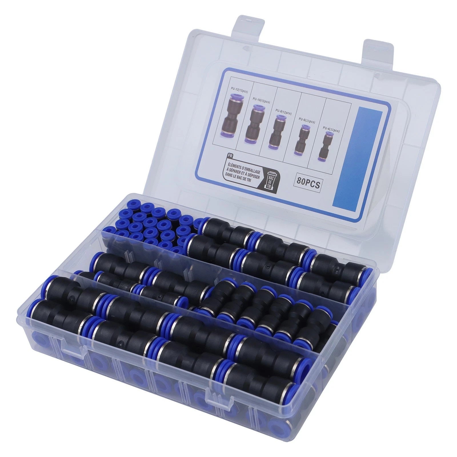 Set of 80 Quick Connect Fittings for Various Applications