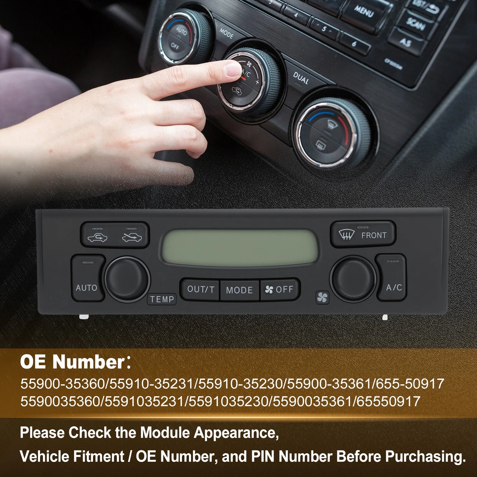 A/C Heater Climate Control Module Panel 55900-35360 for Toyota 4Runner (1999–2002)