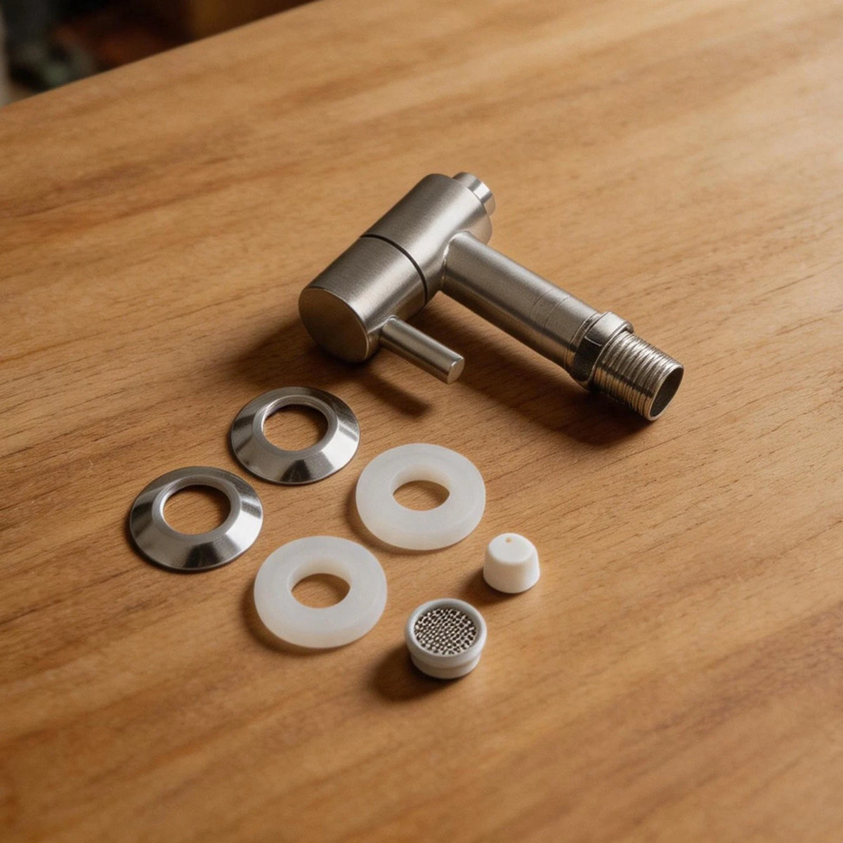 Stainless Steel Beer Keg Tap with Mesh Filter & Silicone Seal