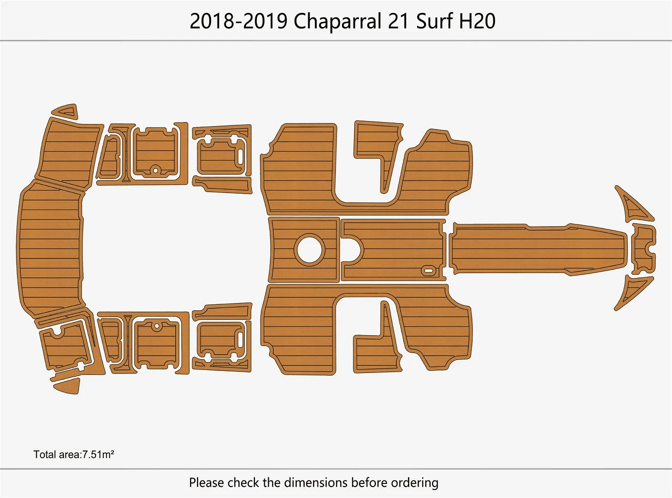 EVA Foam Flooring Mat for Chaparral 21 Surf H20 (2018–2019)