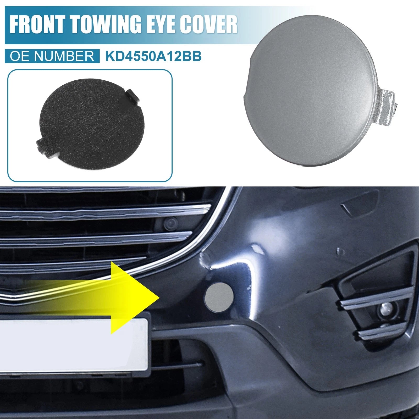 Front Bumper Tow Hook Hole Eye Cover for Mazda CX-5 (2013–2016)