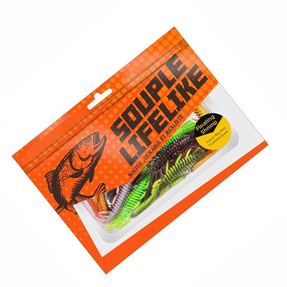 Fishing Tackle Kit Soft Plastic Lures Ribbed Swim Action (ABS)