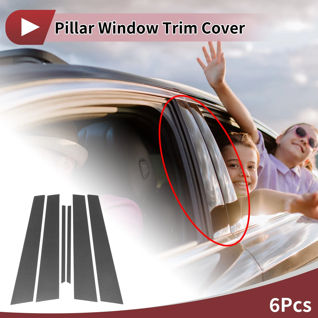 6 Pcs Door Pillar Window Trim Replacement for Lexus IS (2001–2005) Black