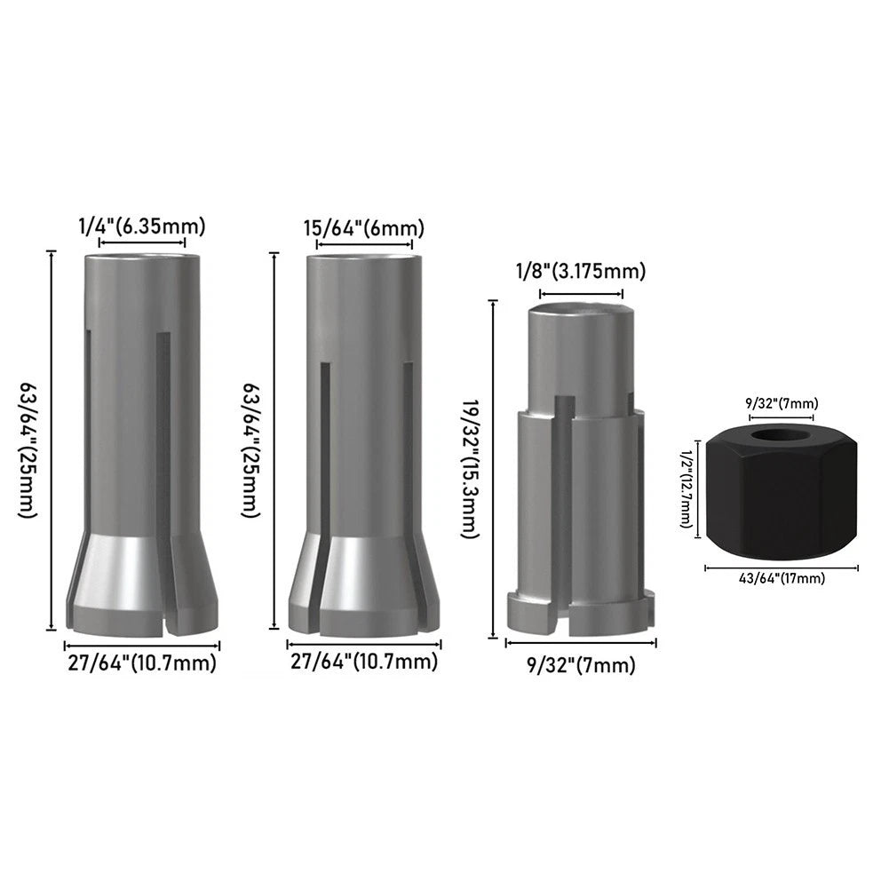 M14 Nut Chuck for Engraving Machine (14–18 Inch, 6mm Collet Size)