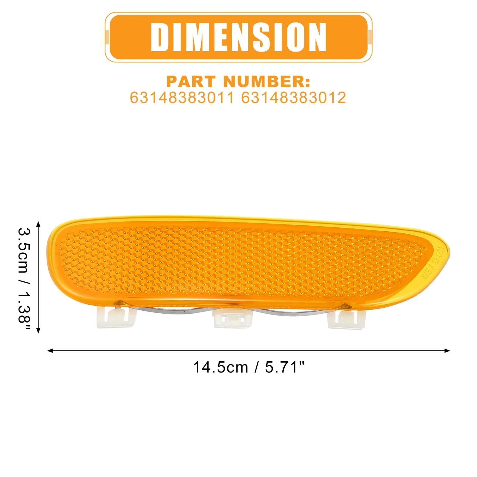 Front Bumper Reflector Side Marker Left for BMW 325Ci 330Ci 328Ci (2001–2005)