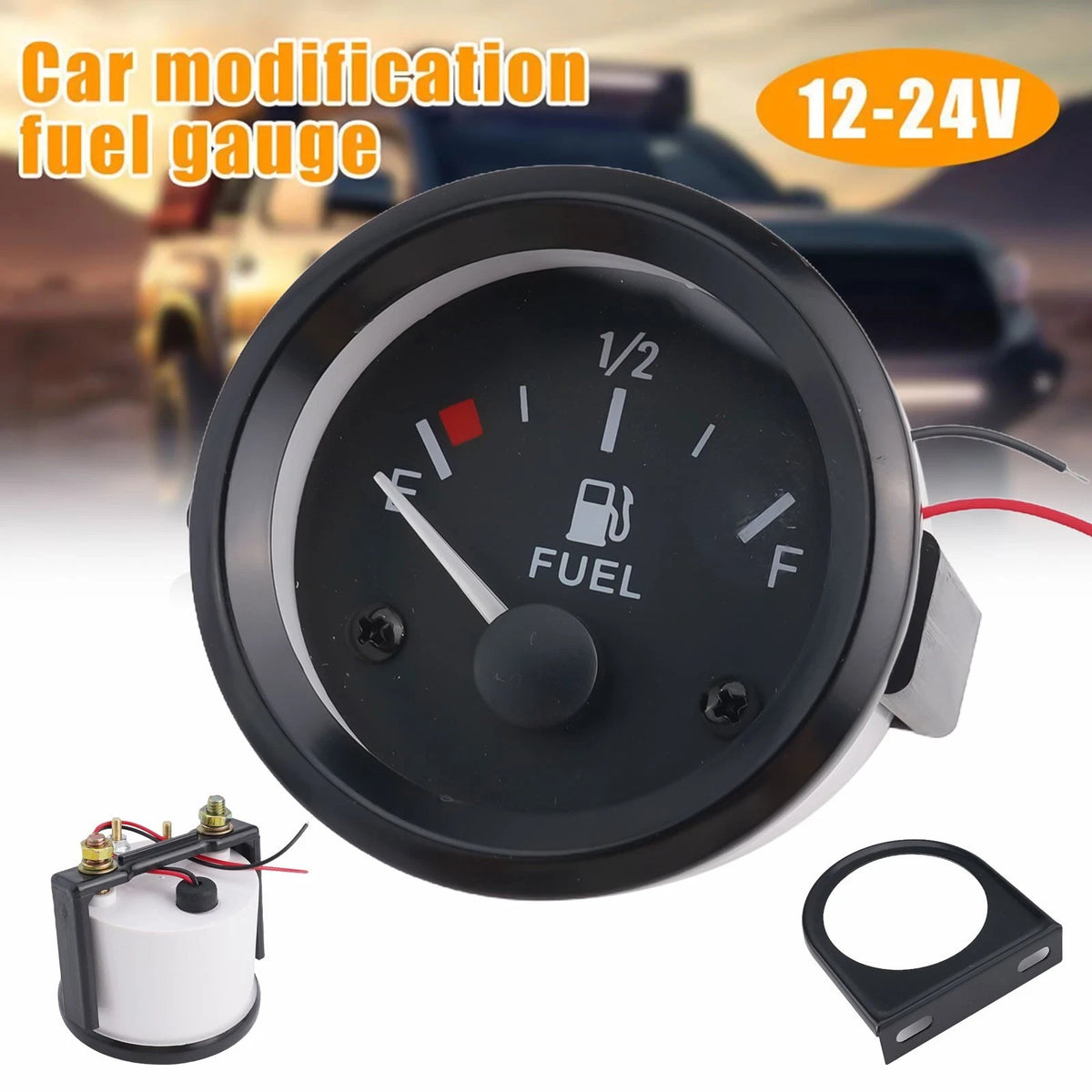 Fuel Gauge Meter for 4/6/8 Cylinder Vehicles (Compatible with )
