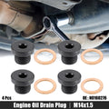 Engine Oil Drain Plug Screw Set for Audi Volkswagen M14x1.5 (Black) (4 Pc) (2005–2018)