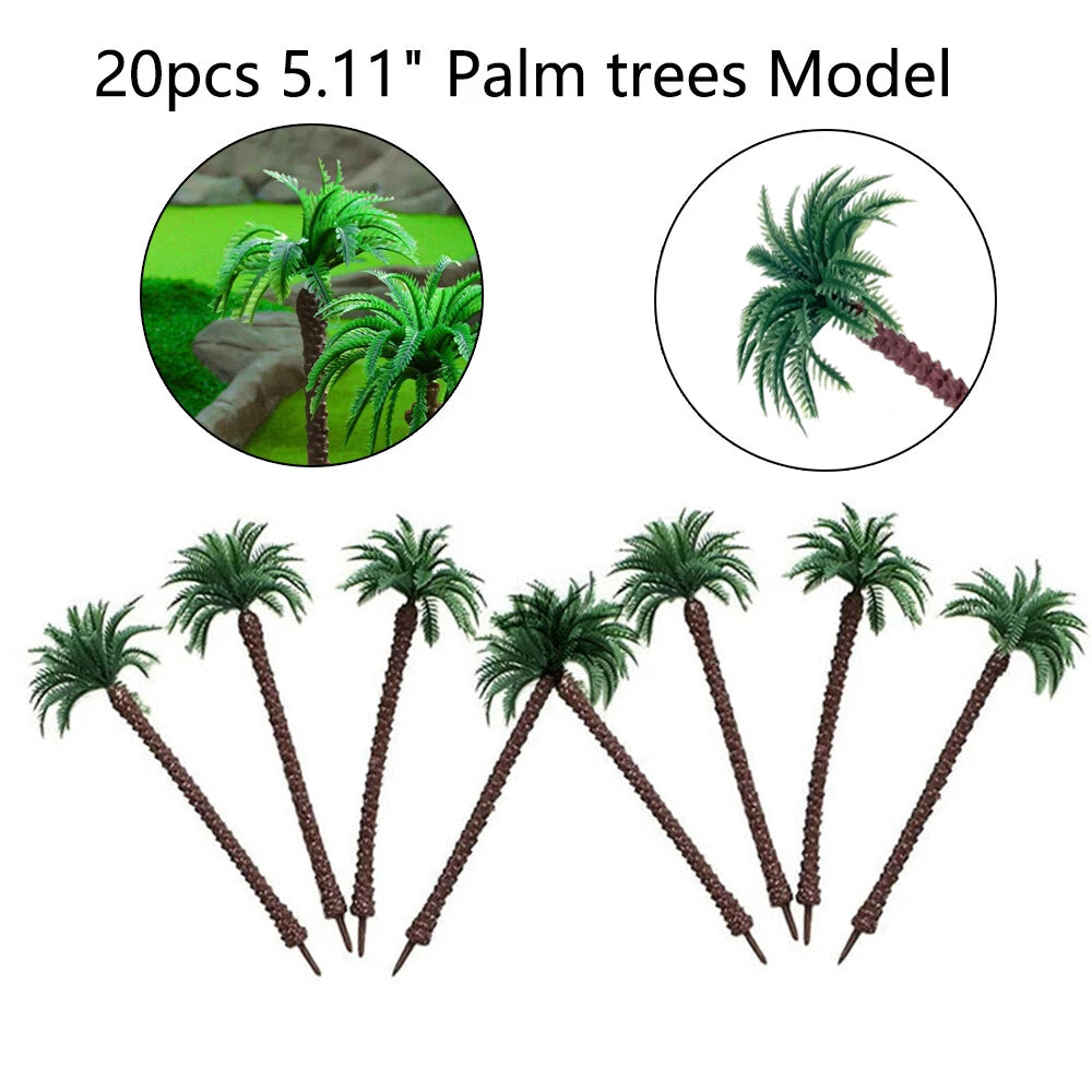 20pcs Coconut Palm Trees for Miniature Dioramas (13cm)
