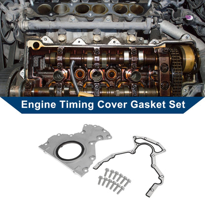 Engine Timing Cover Gasket Set Replacement for GMC Chevy 4.8 5.3 6.0 (1999–2013)