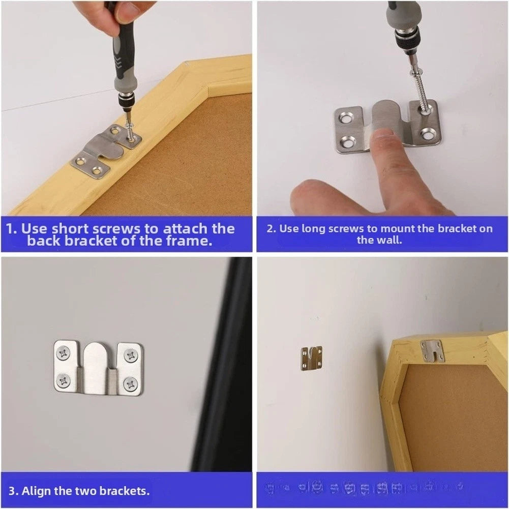 Double Hole Stainless Steel Iron Hanging Buckle for Mirror Frames