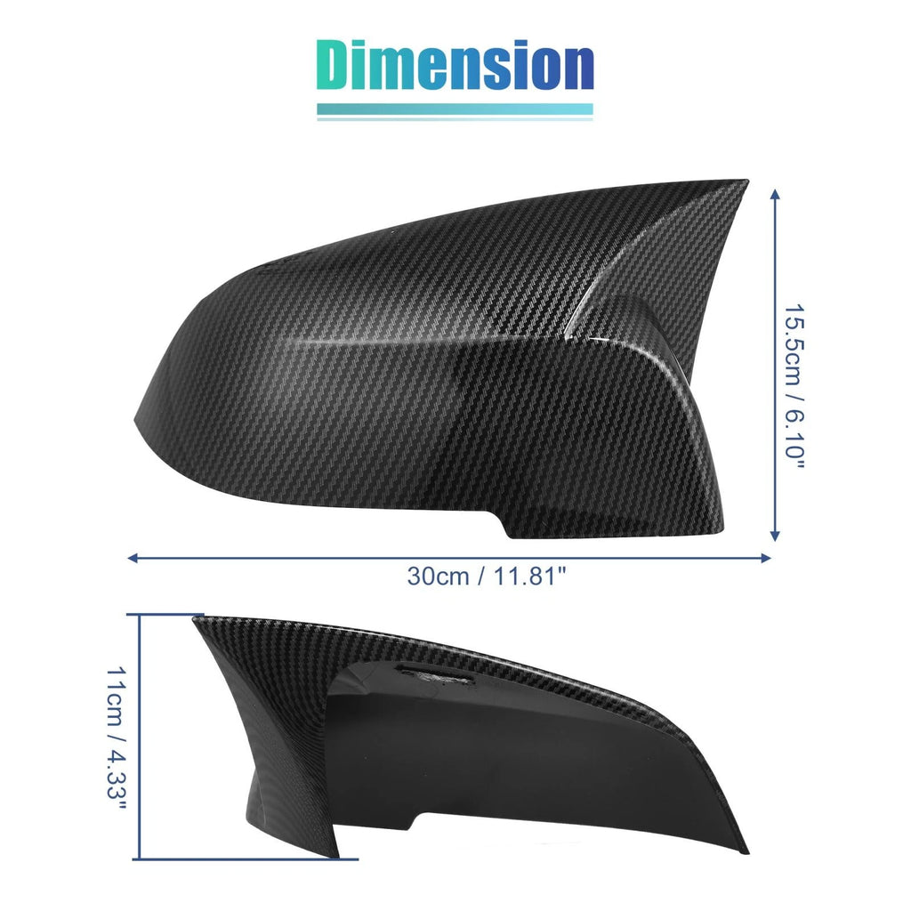 Rearview Side Mirror Cover Cap Carbon Fiber Pattern for BMW (2001–2015)