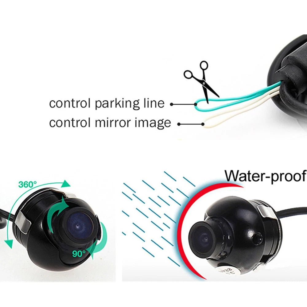 Rear View Backup Camera Kit for Car (Waterproof, 170º CCD, Night Vision)