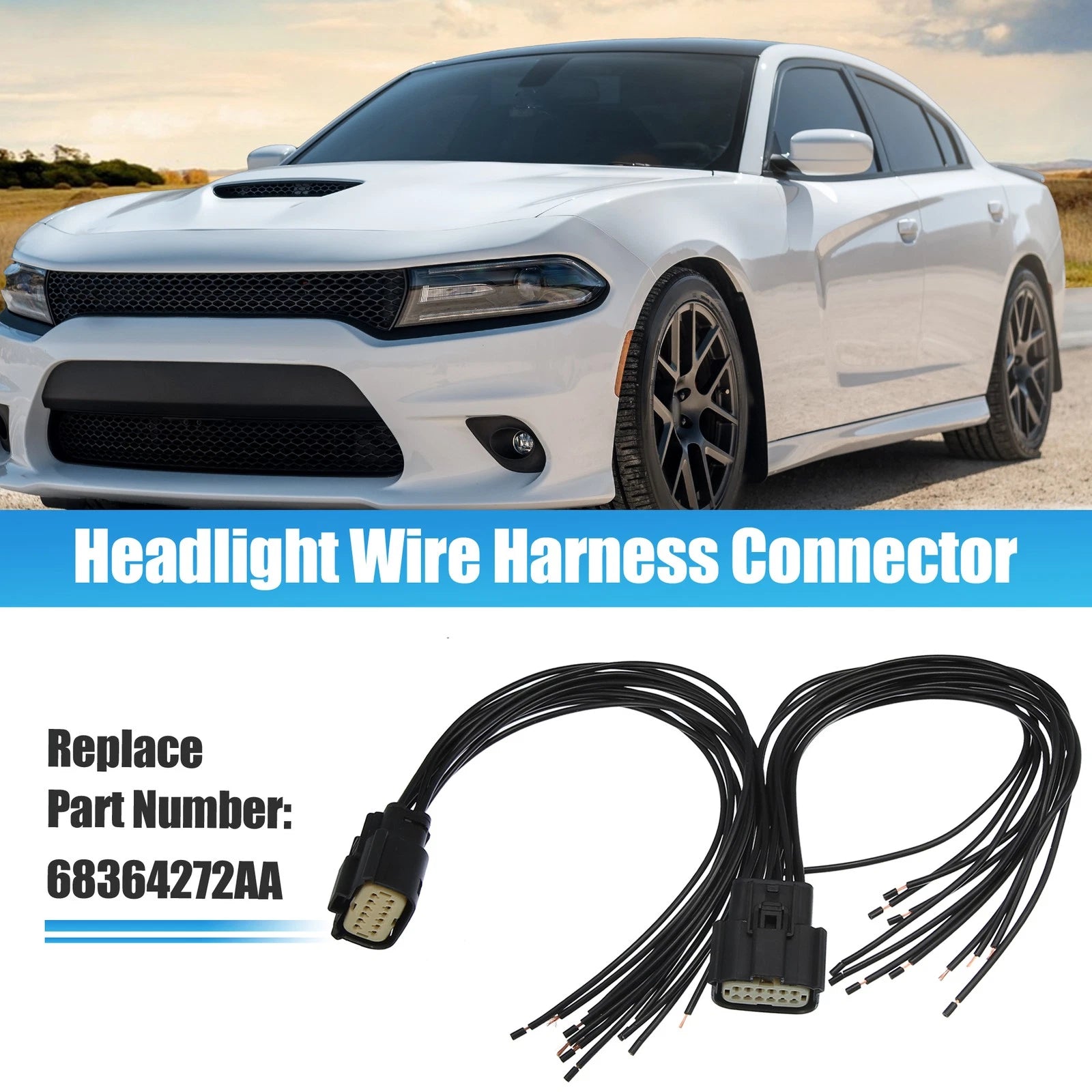 Headlight Wire Harness Connector Set for Dodge Charger (2011–2014)