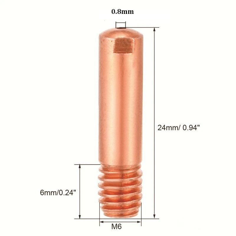 10pcs Mig Welding Contact Tips for MB15 Welder (M6)