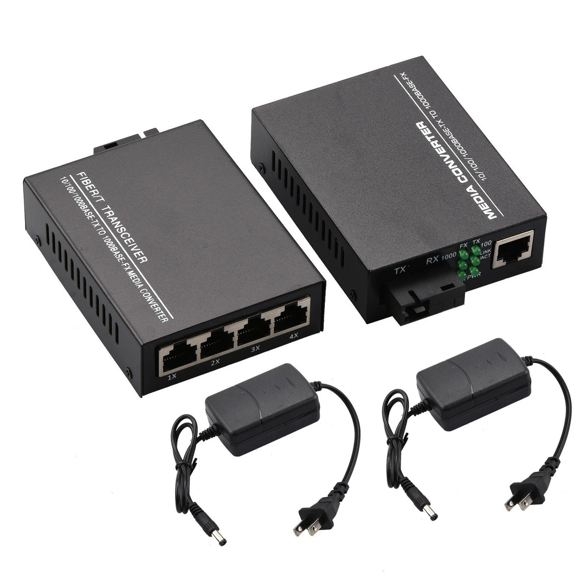 Ethernet to Fiber Optic Media Converter for RJ45 (10/100/1000Mbps)