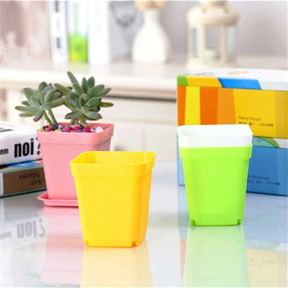 15pcs Small Flowerpots with Tray for Home Office