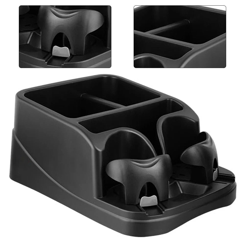 Functional Car Console Organizer with Roomy Compartments and Cup Holders