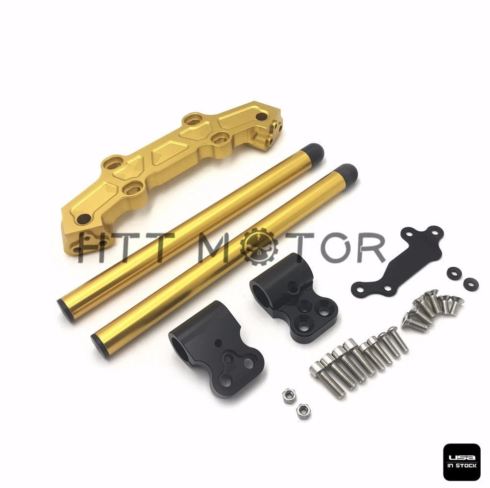 Clip-On Adapter Plate & Handlebars Set for Yamaha MT-09 FZ-09 (2013–2016) Gold