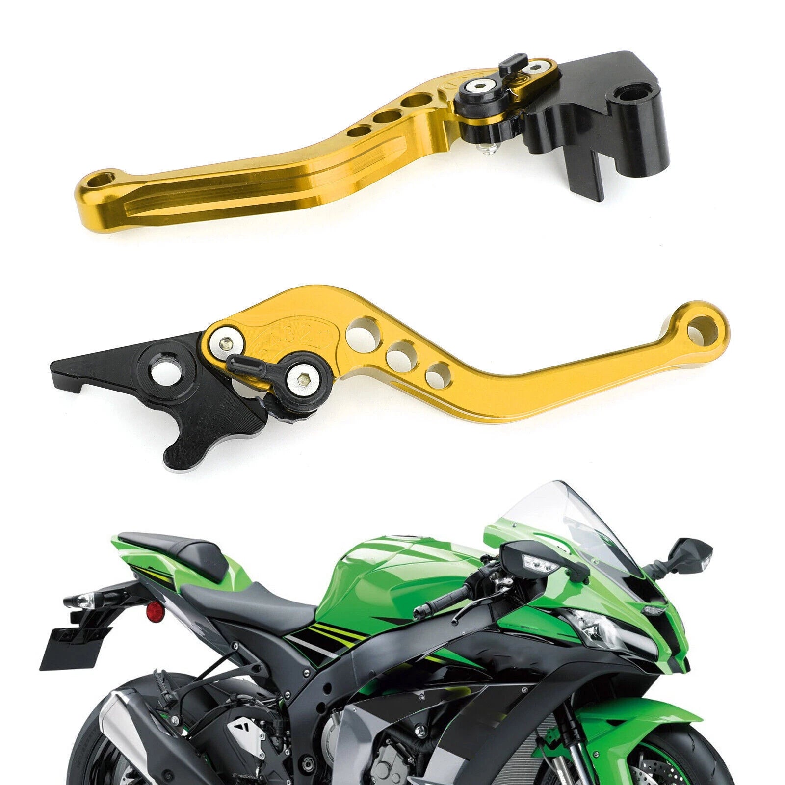 Brake Clutch Levers for Kawasaki Ninja 250 300 (2013–2018) Gold T9