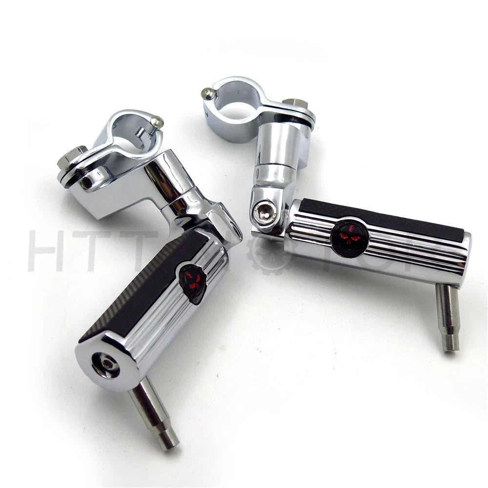 Skull Foot Pegs Chrome for Harley-Davidson Softail (2000–2023)