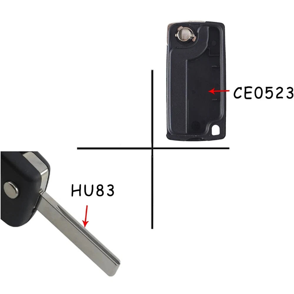 Remote Control Car 3 Button Folding Key Shell for Peugeot 407 308 CE0523 HU83