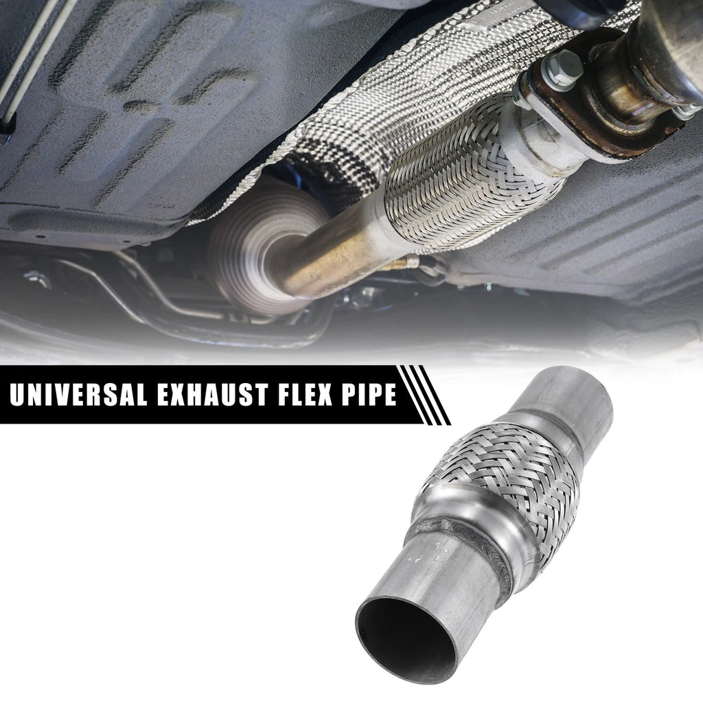 Exhaust Flex Pipe 1.85" x 2" with Ends 7.95" Long Double Braid