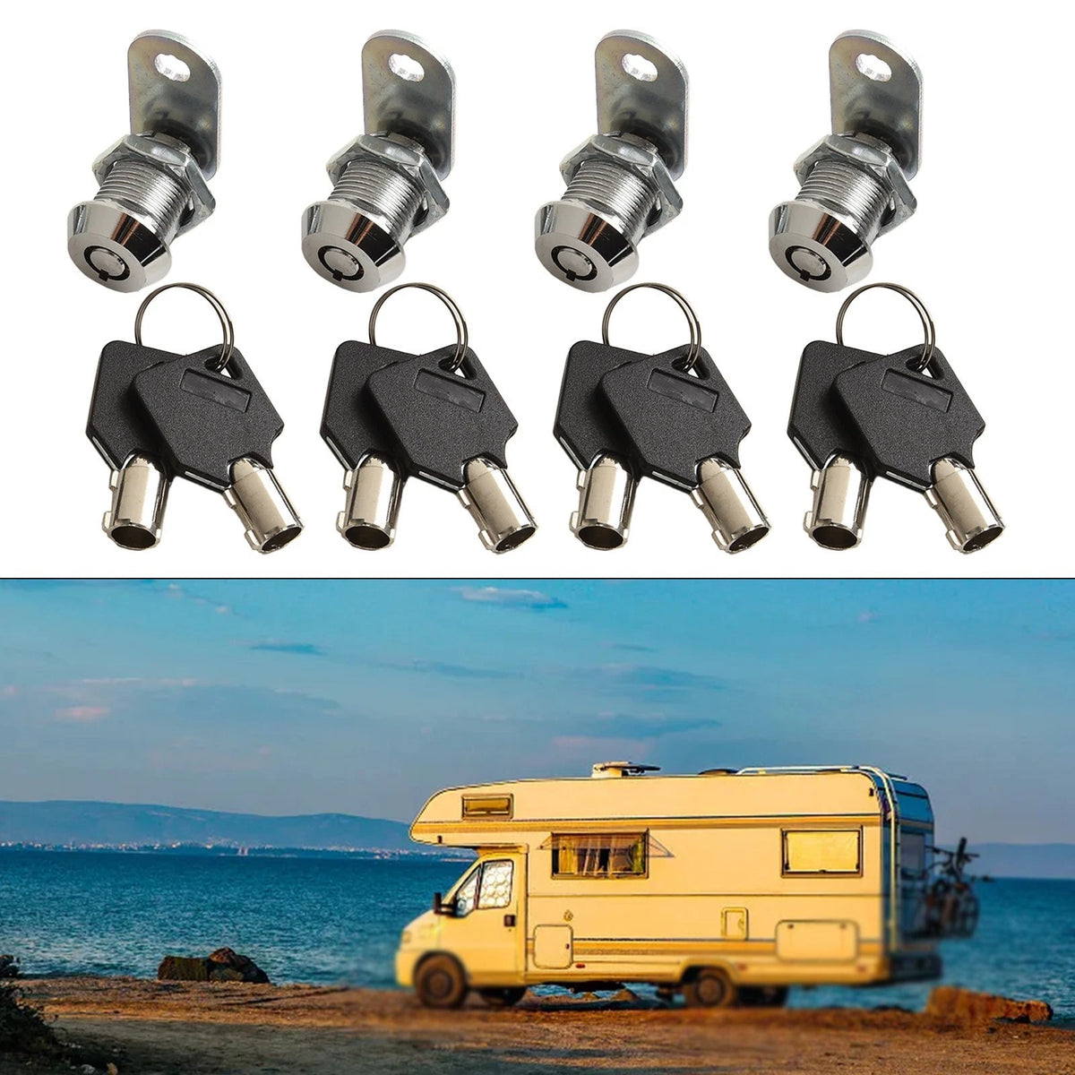Multi purpose Zinc Alloy Cam Locks for Cabinets Toolboxes and RV Doors (4pcs)