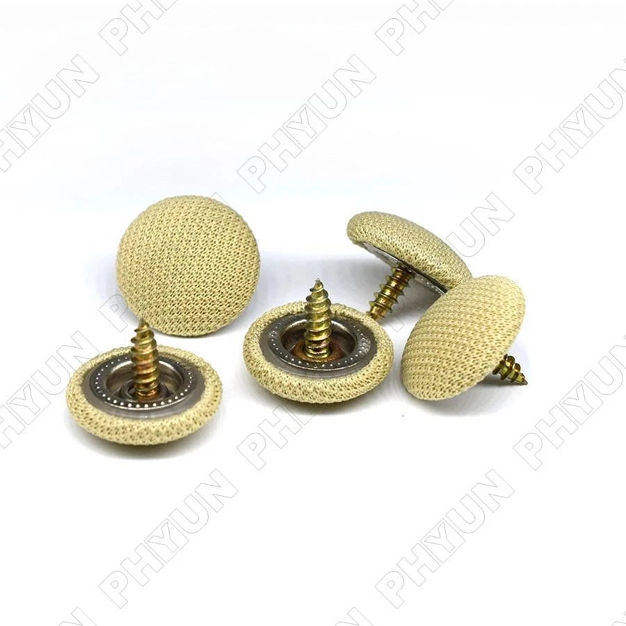 60pcs Car Repair Headliner Button Buckle Fixing Screw Cap Roof Snap Rivets Beige