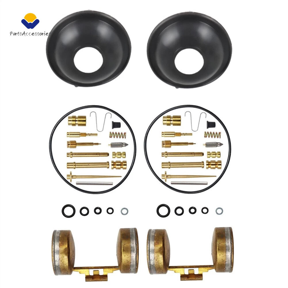 2X Carburetor Repair Rebuild Kit & Float for Honda CB350 CL350 (1968–1973)
