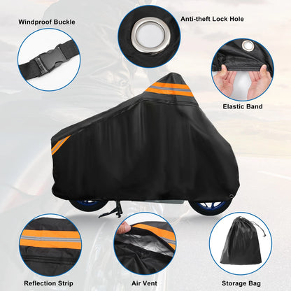 Waterproof Motorcycle Cover for Honda PCX 125 150 Scooter 76 Inch Black (Fits)