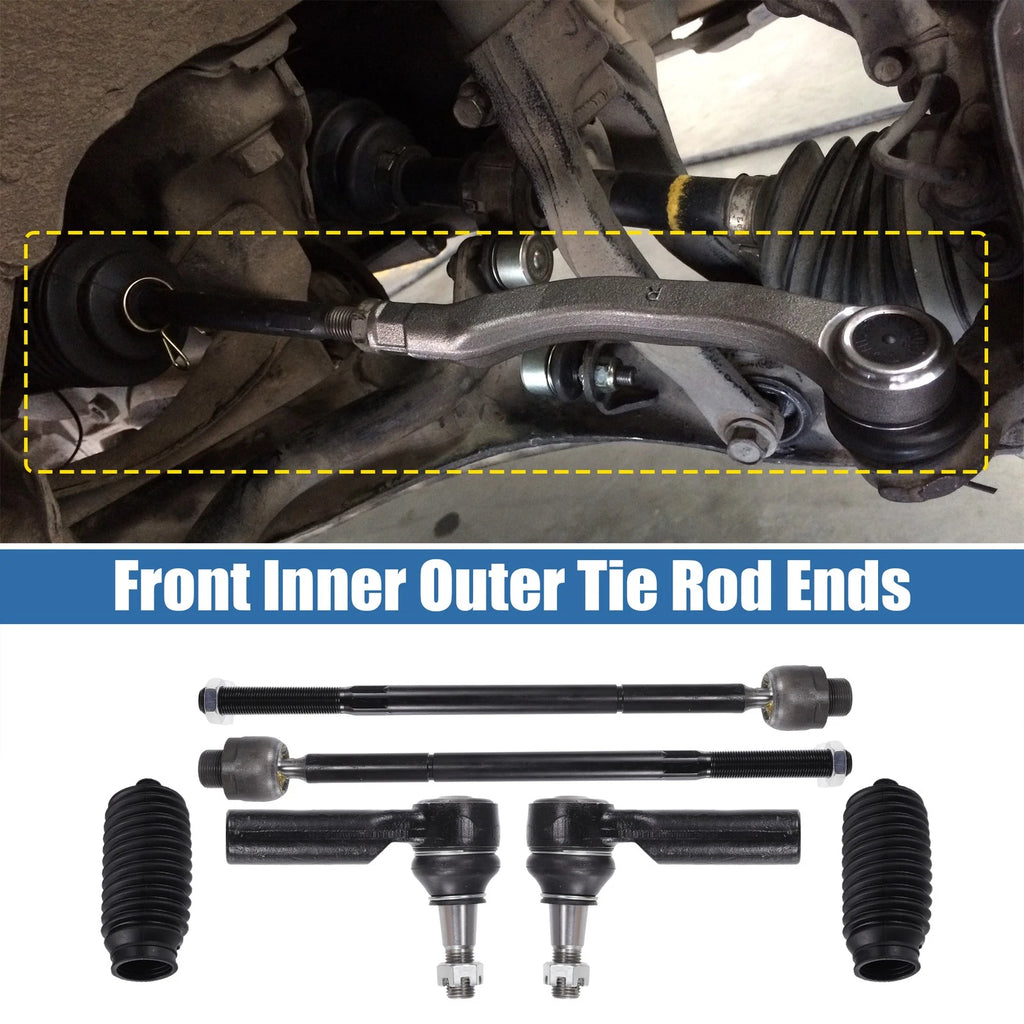 6pcs Front Inner Outer Tie Rod End Link Kit for Dodge Ram 1500 (2006–2010)