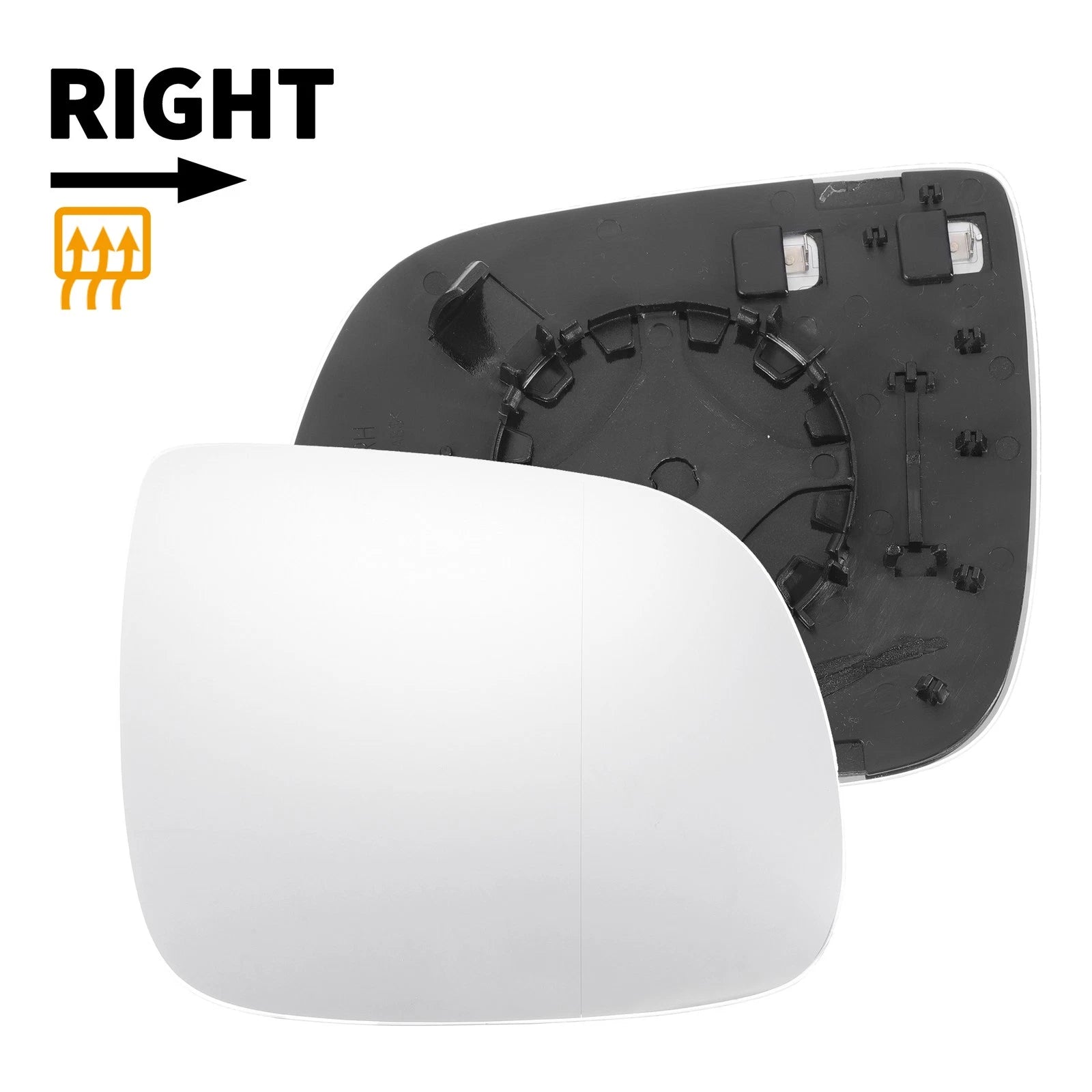 Right Side Heated Mirror Glass White for Audi Q7 (2010–2014)