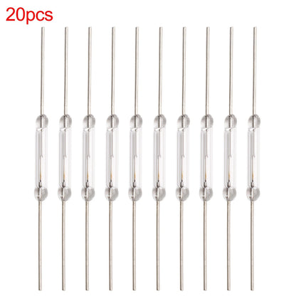 20PCS Magnetic Glass Reed Switch 2x14mm Normally Open 2-Pin Low Voltage