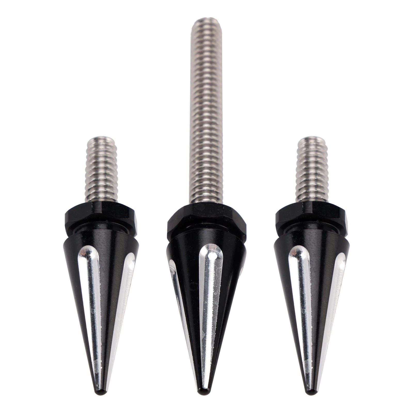 3X Black Spike Windshield Bolts for Street Glide Electra Glide Touring (2014–2024)