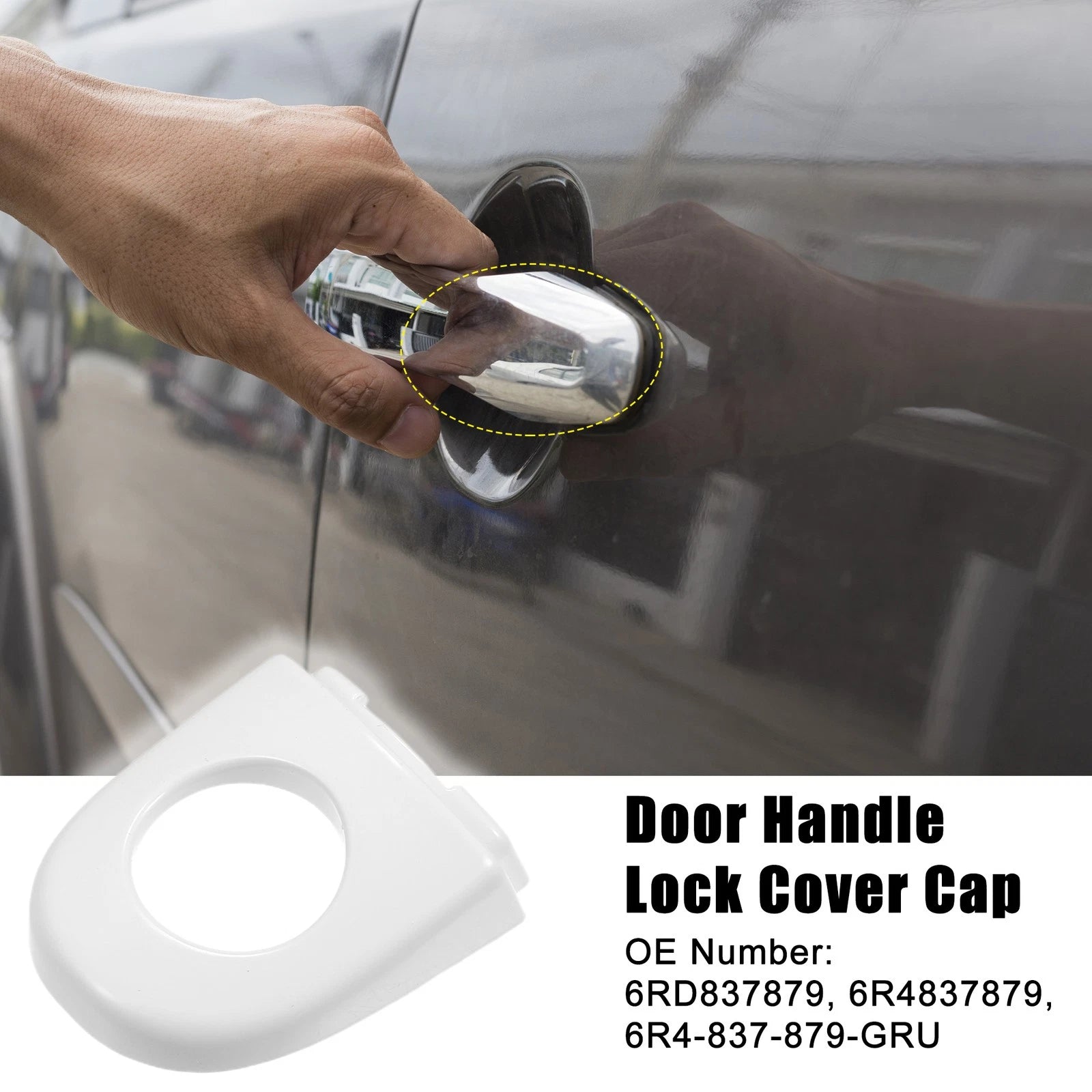 Front Left Exterior Door Handle Cover for Volkswagen Jetta 2011–2016 White