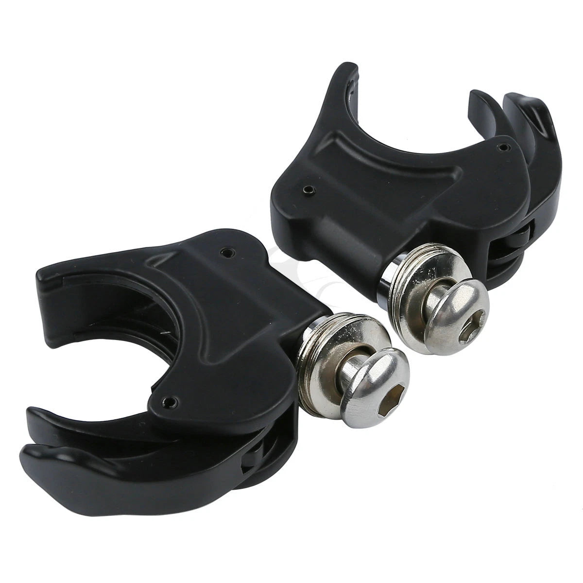 Set of 2 Black 41mm Windshield Clamps for Harley Softail FXSTB (1988–2013)