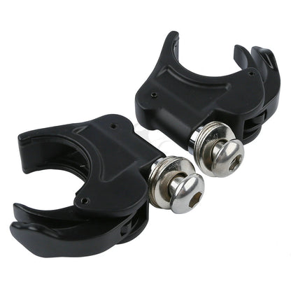 Set of 2 Black 41mm Windshield Clamps for Harley Softail FXSTB (1988–2013)