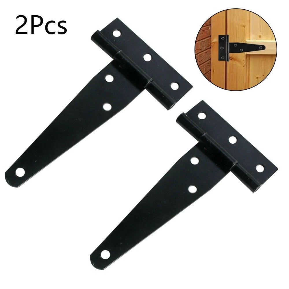 2Pcs Black T-type Metal Hinge for Marine Cabins Yacht Door