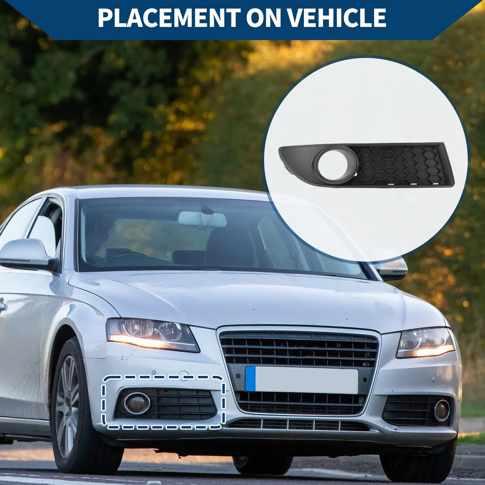 Front Right Fog Light Grille Replacement for Volkswagen Polo GTI (2006–2009)